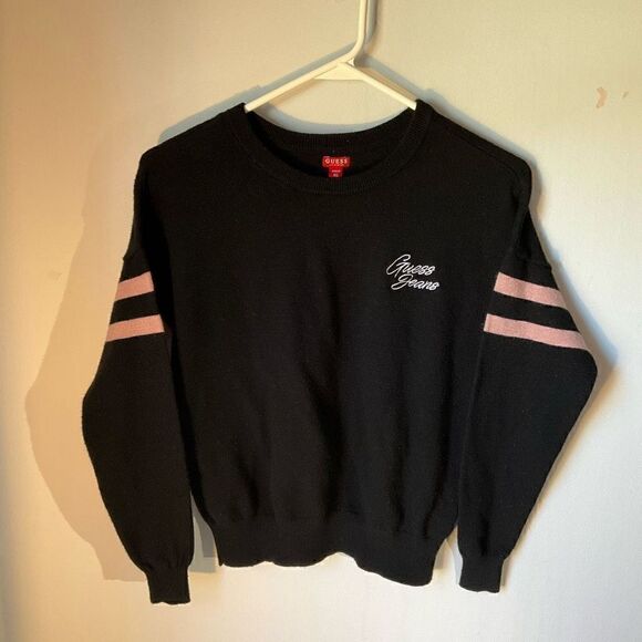 Vintage Guess Jeans Sweater, Black and Pink, XS. - Picture 3 of 10